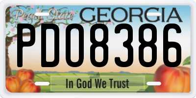 GA license plate PDO8386