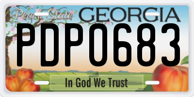 GA license plate PDP0683