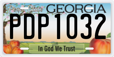 GA license plate PDP1032