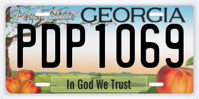 GA license plate PDP1069