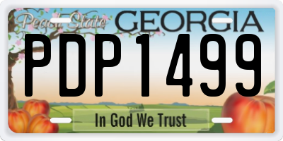 GA license plate PDP1499