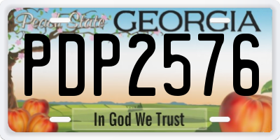 GA license plate PDP2576