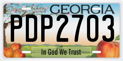 GA license plate PDP2703
