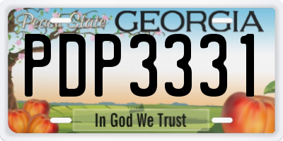 GA license plate PDP3331