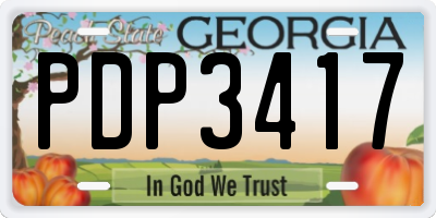 GA license plate PDP3417