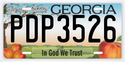 GA license plate PDP3526