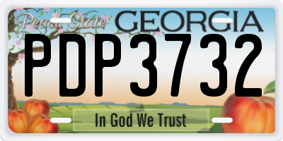 GA license plate PDP3732