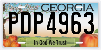GA license plate PDP4963