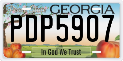 GA license plate PDP5907