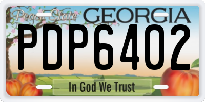 GA license plate PDP6402