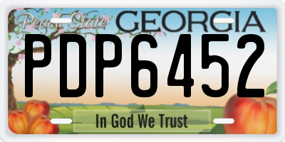 GA license plate PDP6452