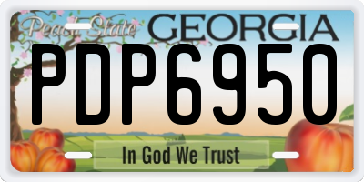 GA license plate PDP6950