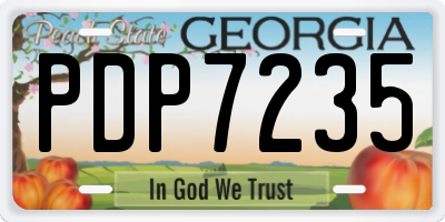 GA license plate PDP7235