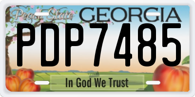 GA license plate PDP7485