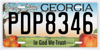 GA license plate PDP8346
