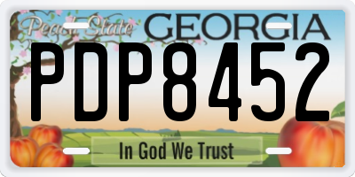 GA license plate PDP8452