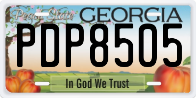 GA license plate PDP8505