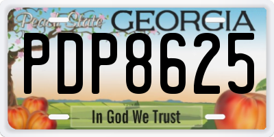 GA license plate PDP8625