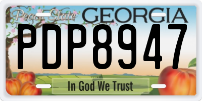 GA license plate PDP8947