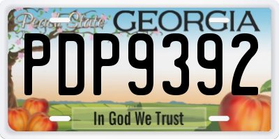 GA license plate PDP9392