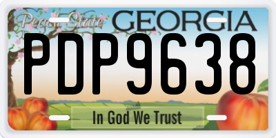 GA license plate PDP9638