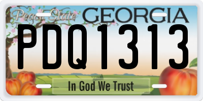 GA license plate PDQ1313