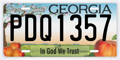 GA license plate PDQ1357
