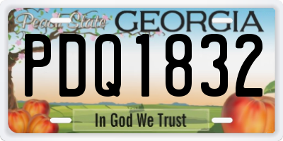 GA license plate PDQ1832