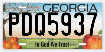 GA license plate PDQ5937