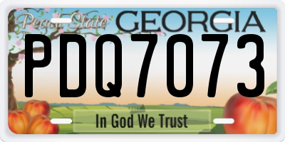 GA license plate PDQ7073