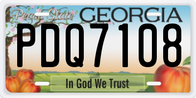 GA license plate PDQ7108