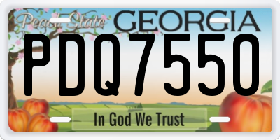 GA license plate PDQ7550