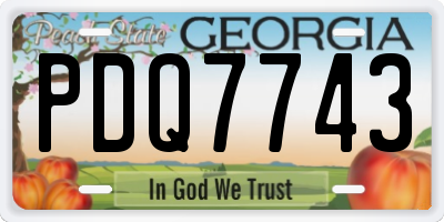 GA license plate PDQ7743