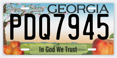 GA license plate PDQ7945