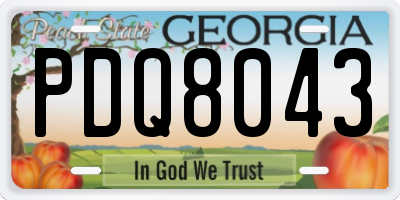 GA license plate PDQ8043