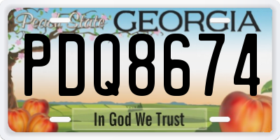 GA license plate PDQ8674