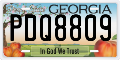 GA license plate PDQ8809