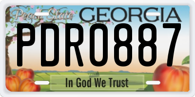 GA license plate PDR0887