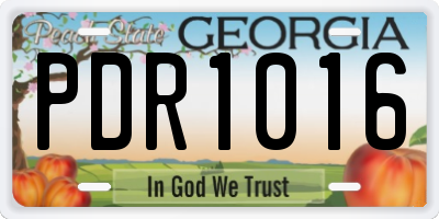 GA license plate PDR1016