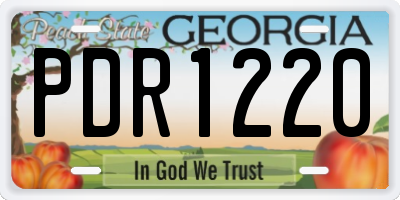 GA license plate PDR1220