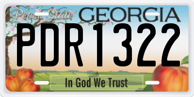 GA license plate PDR1322