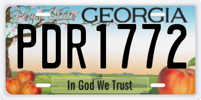 GA license plate PDR1772