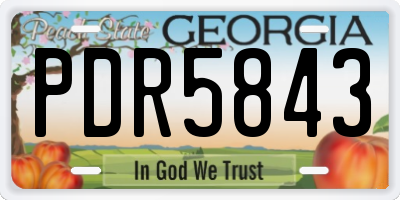 GA license plate PDR5843