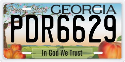 GA license plate PDR6629