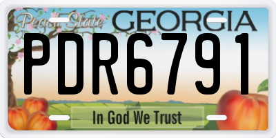 GA license plate PDR6791