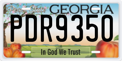 GA license plate PDR9350