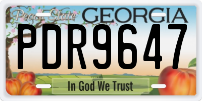 GA license plate PDR9647