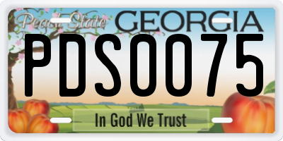 GA license plate PDS0075