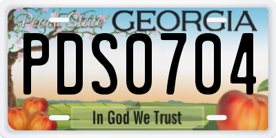 GA license plate PDS0704