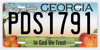 GA license plate PDS1791